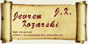 Jevrem Kozarski vizit kartica